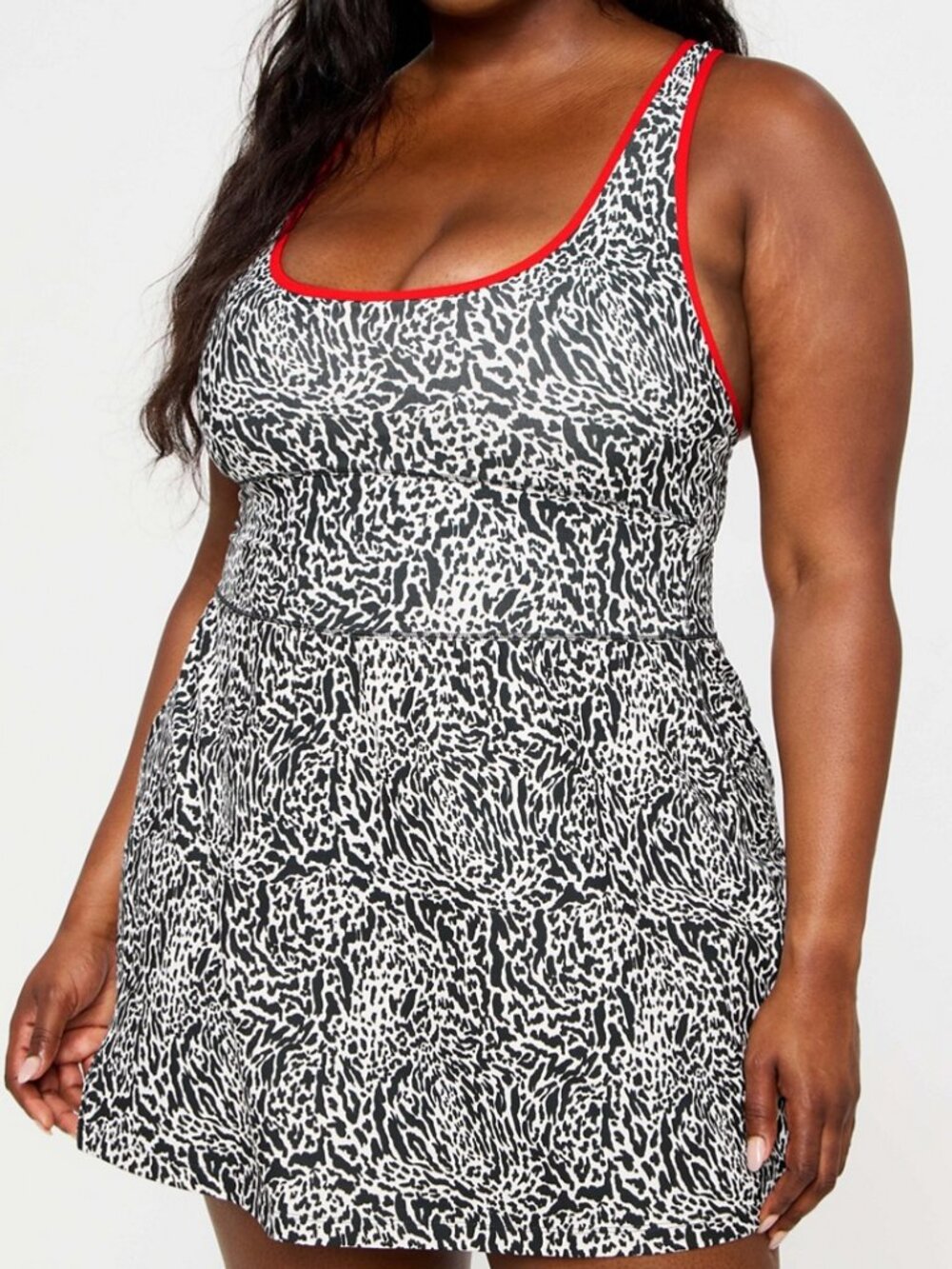 Fabletics Define Performance Dress Classic Mini Size XL Mixed Leopard Red NWT